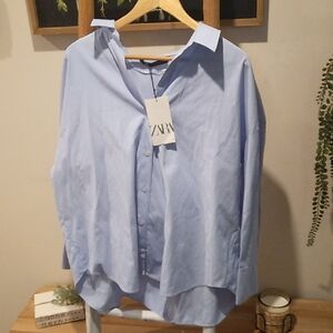 Zara Women's Light Blue Blouse
